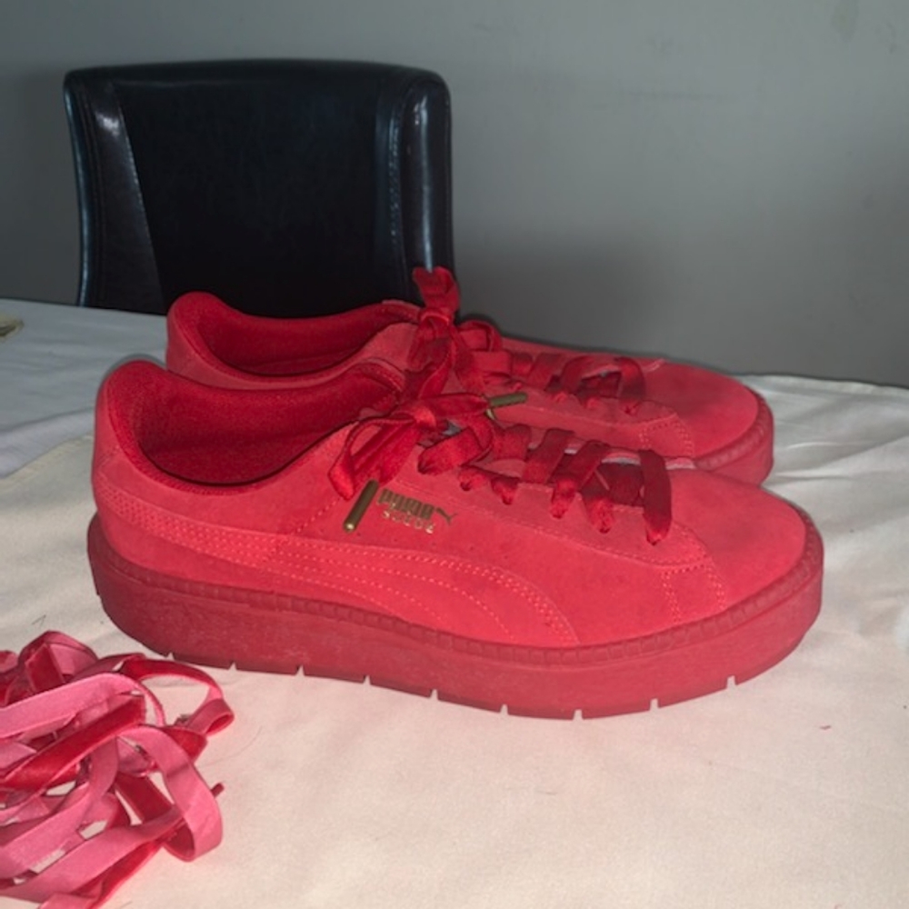 Red Suede Pumas